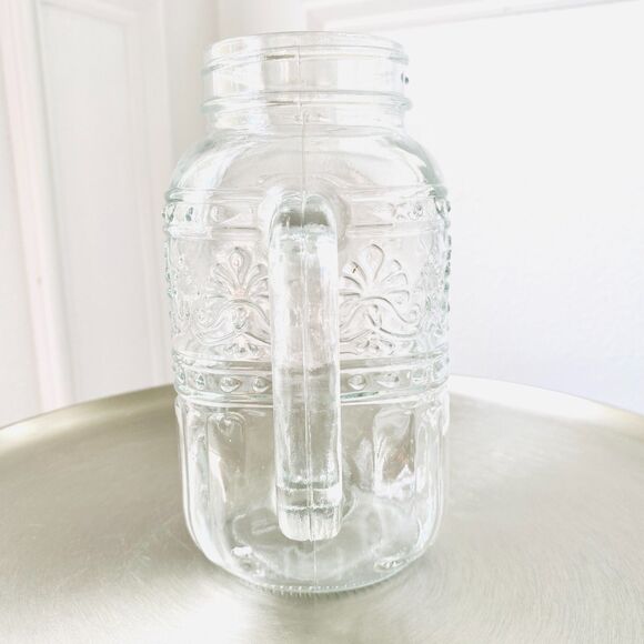The Pioneer Woman Cassie 32 Oz Clear Glass Mason Jar Mug w/ Handle, Straw & Lid - Picture 11 of 13